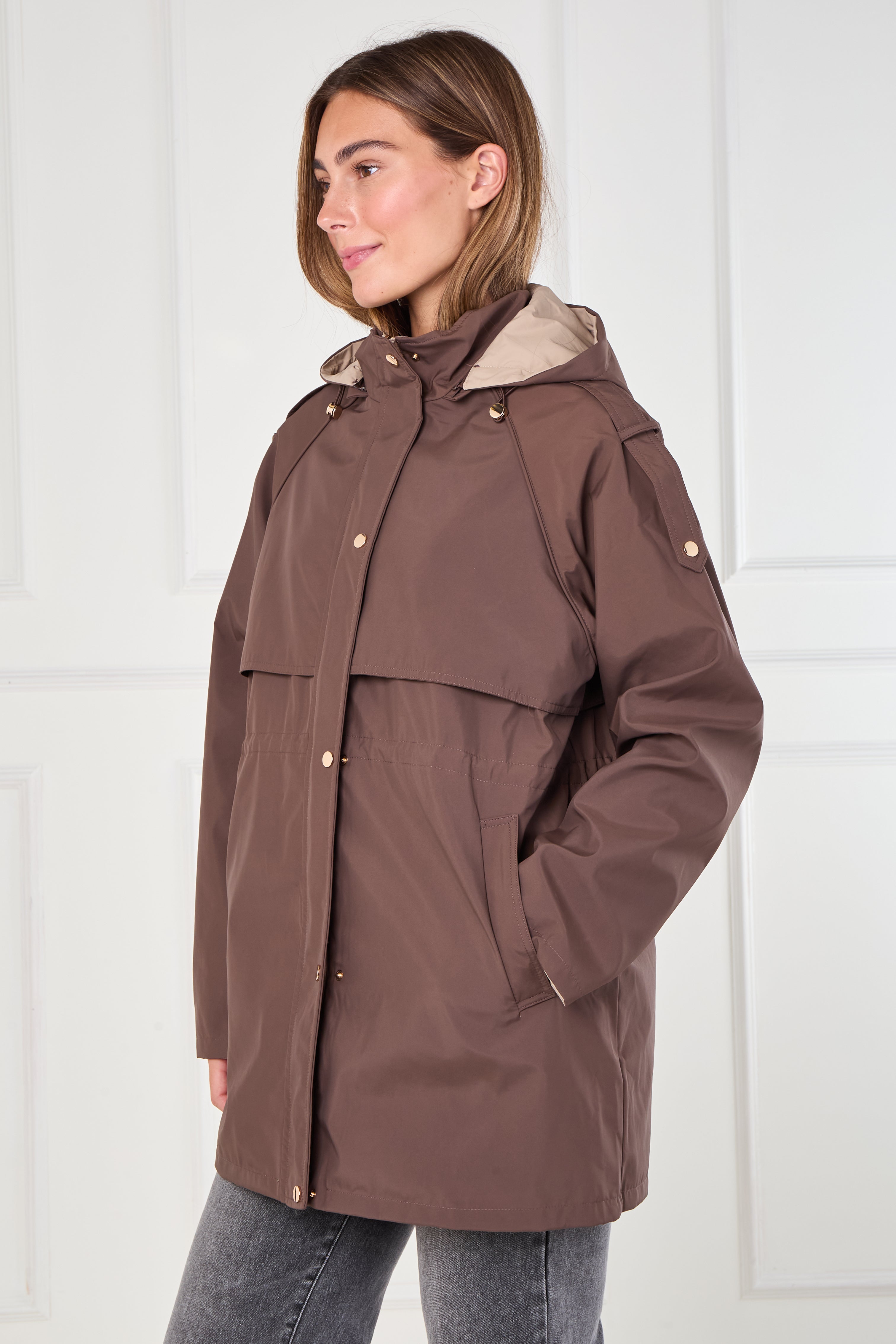 8Pcs Chocolate and Stone Reversible Parka