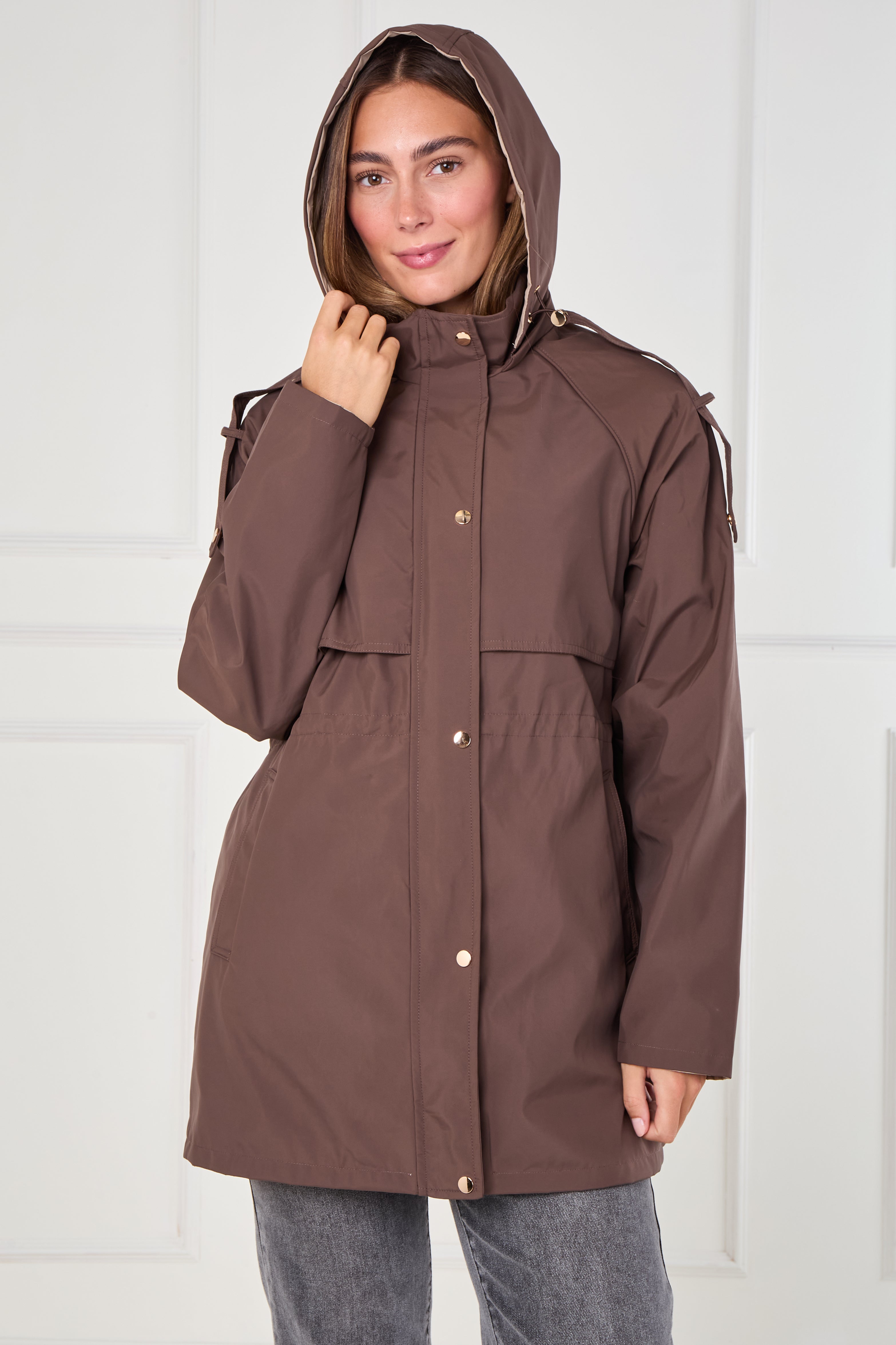 8Pcs Chocolate and Stone Reversible Parka