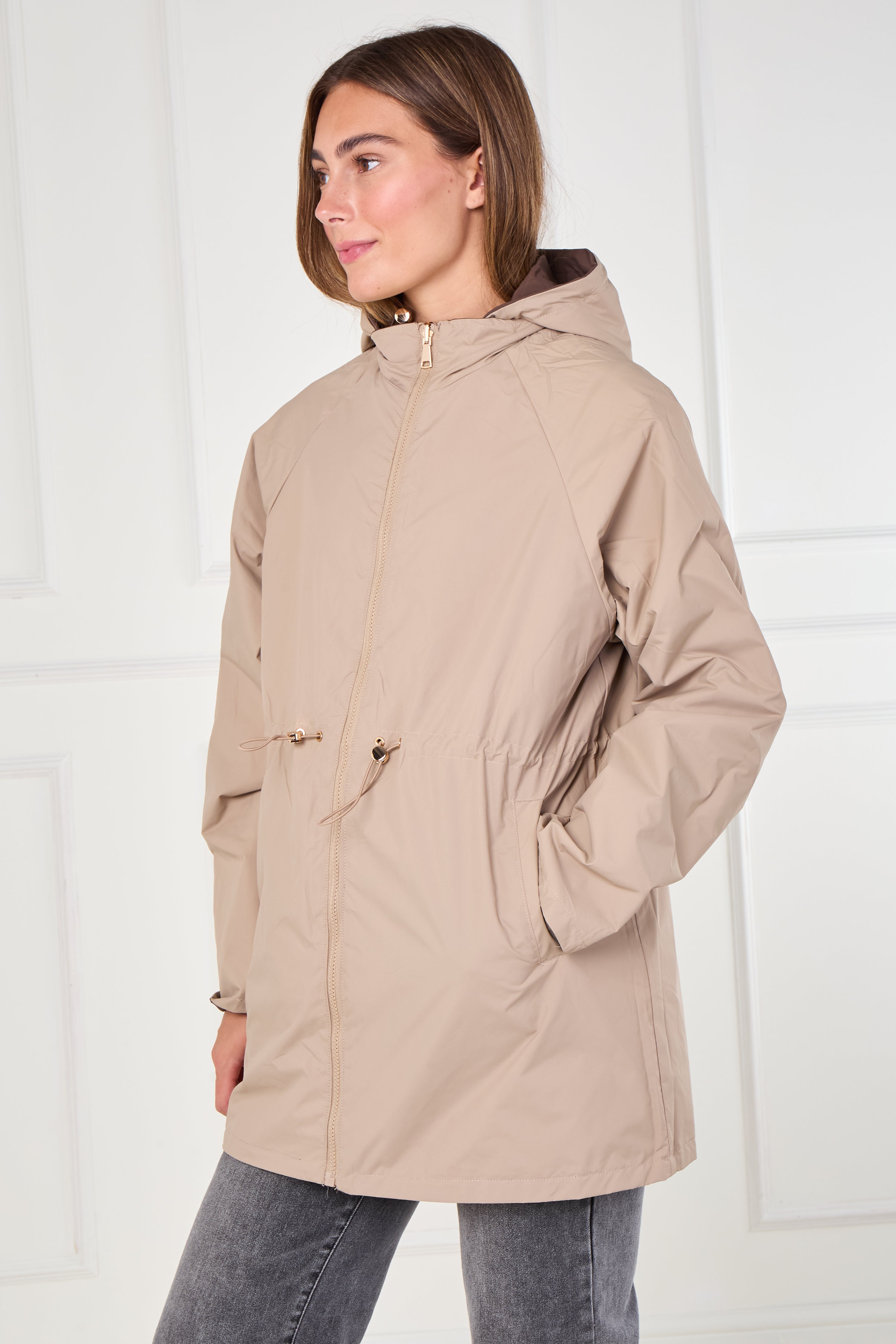 8Pcs Chocolate and Stone Reversible Parka
