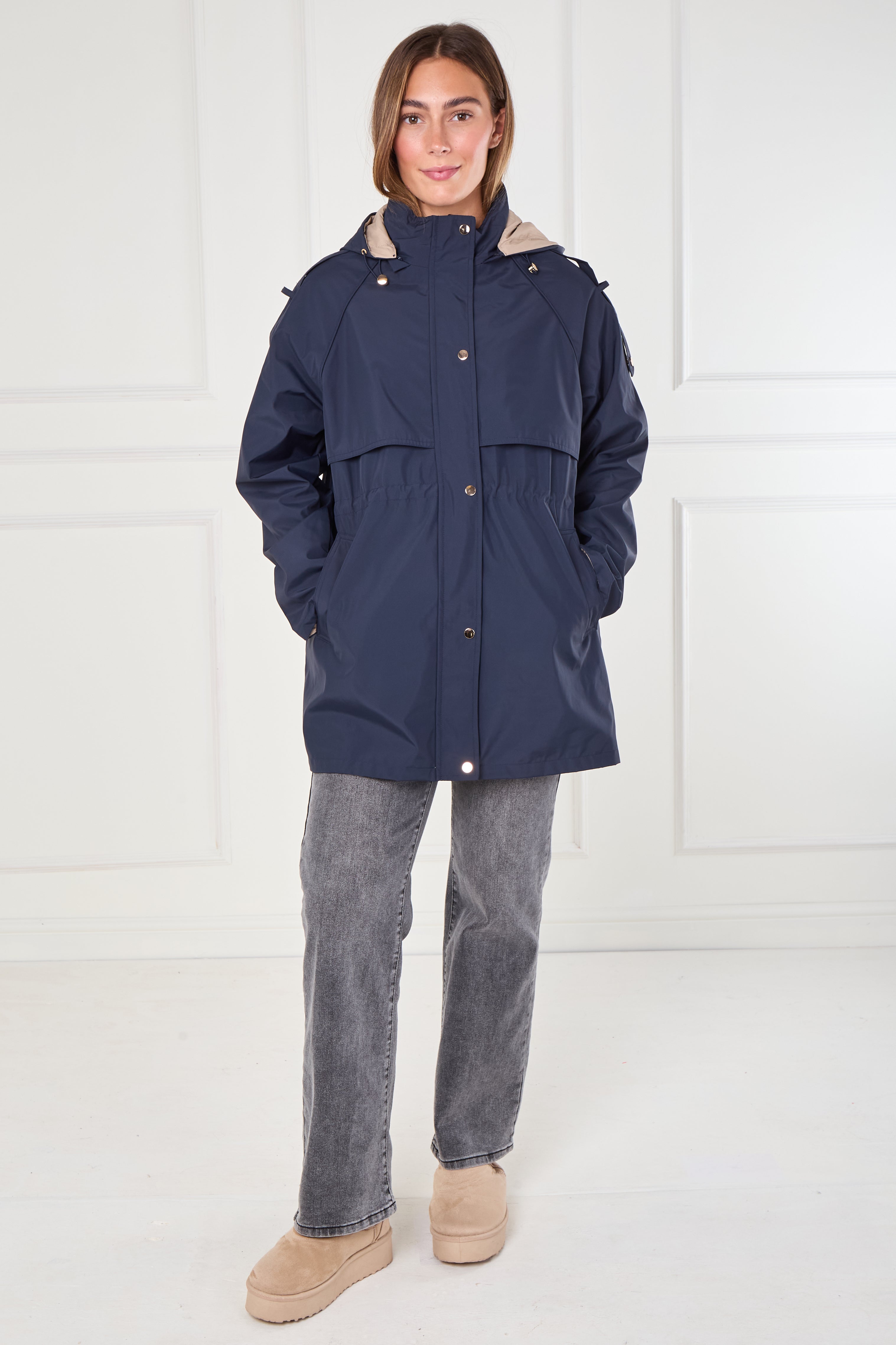 8Pcs Navy and Stone Reversible Parka