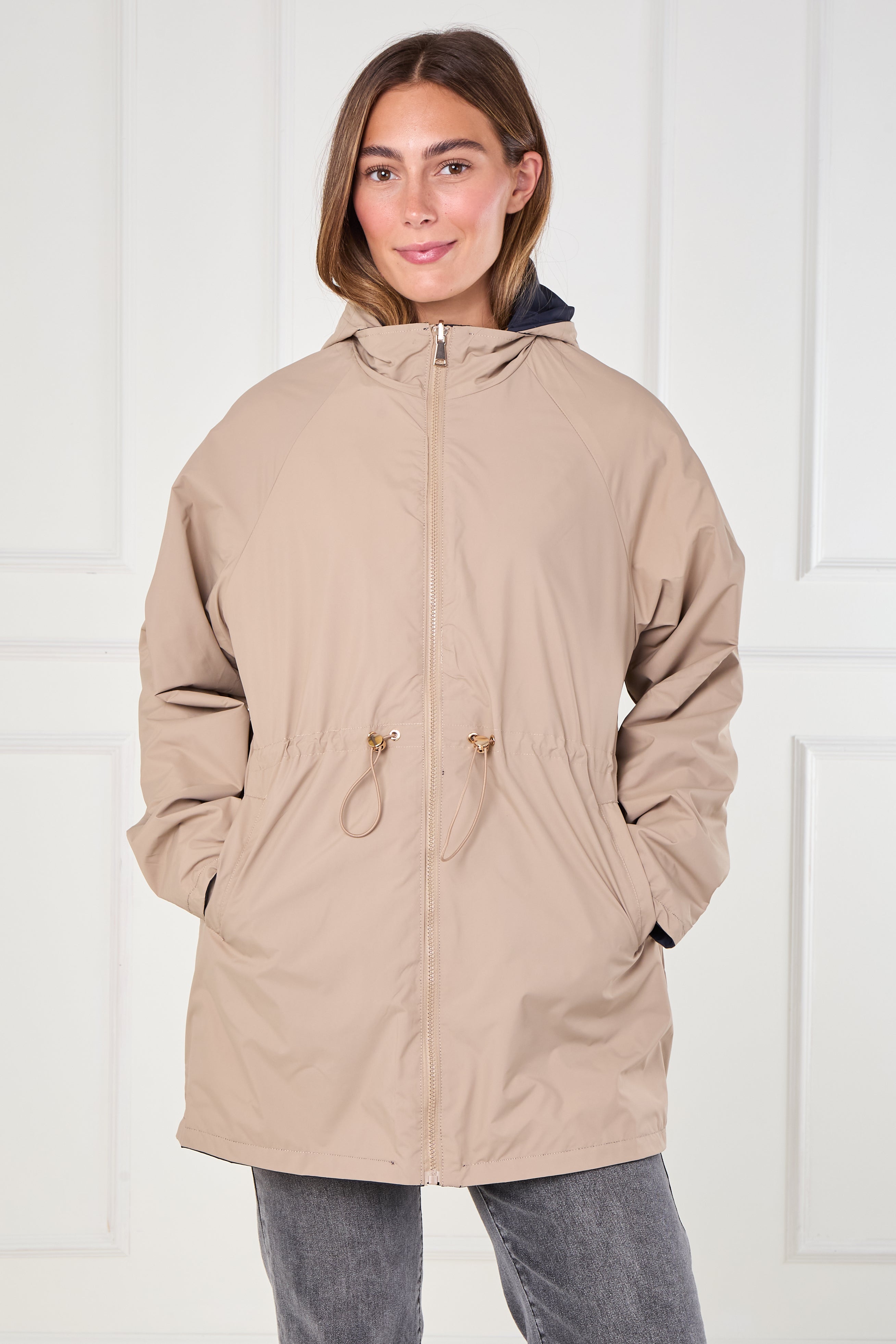 8Pcs Navy and Stone Reversible Parka
