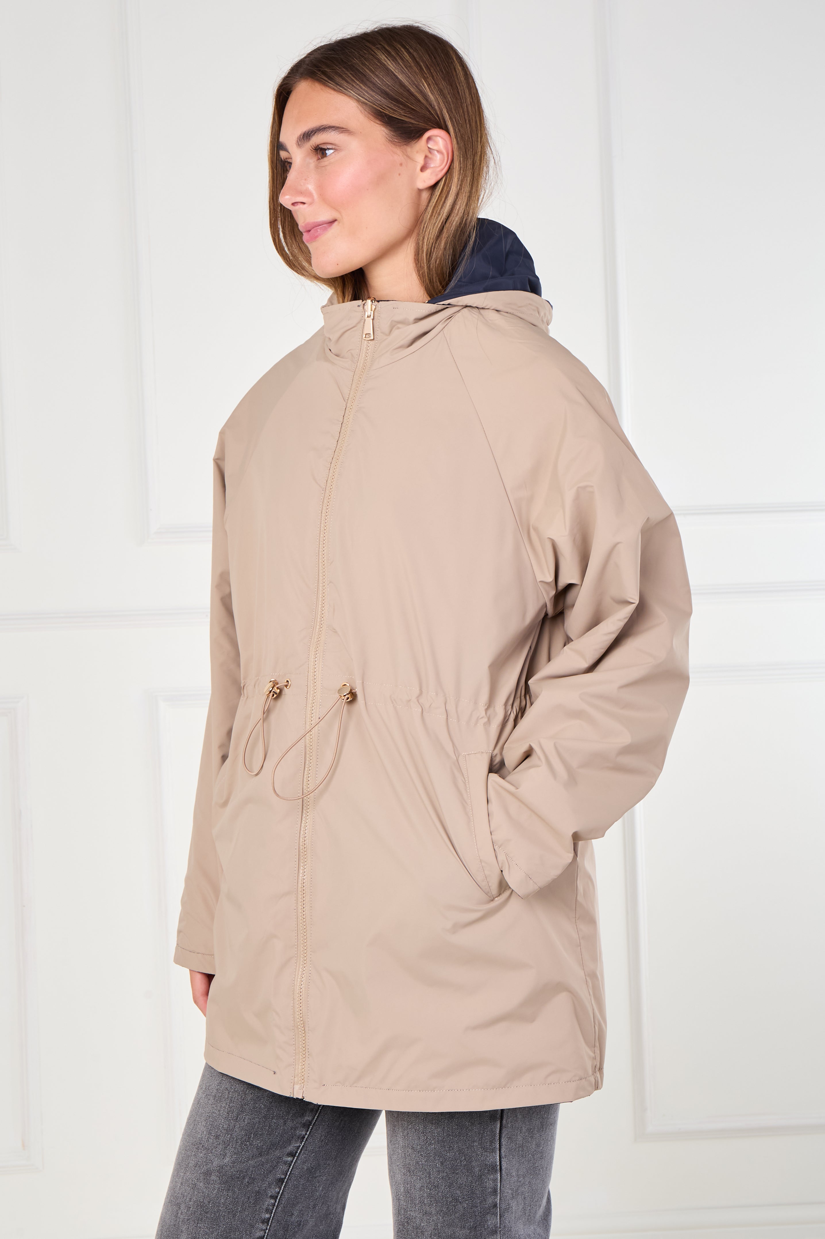 8Pcs Navy and Stone Reversible Parka