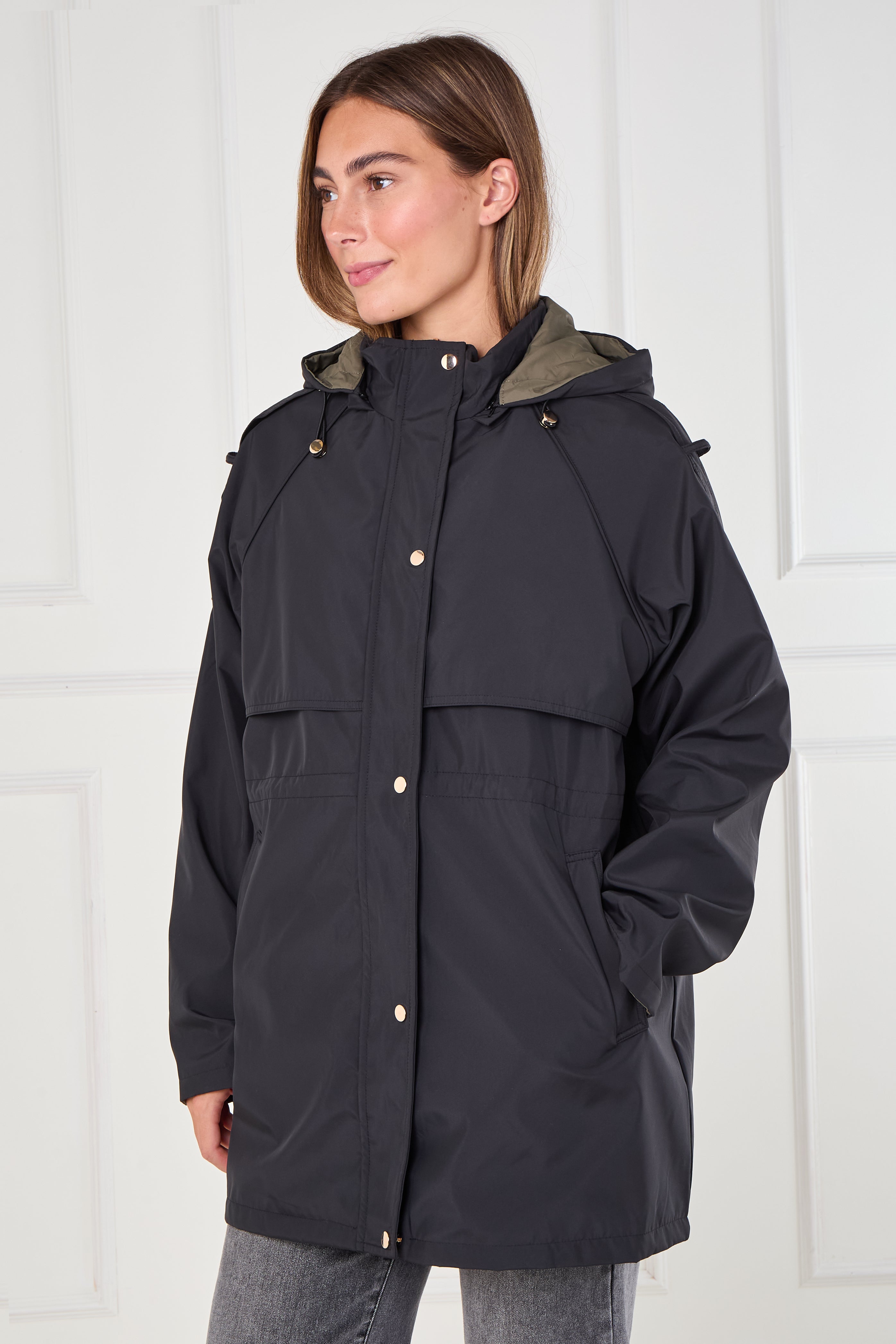 8Pcs Black and Khaki Reversible Parka