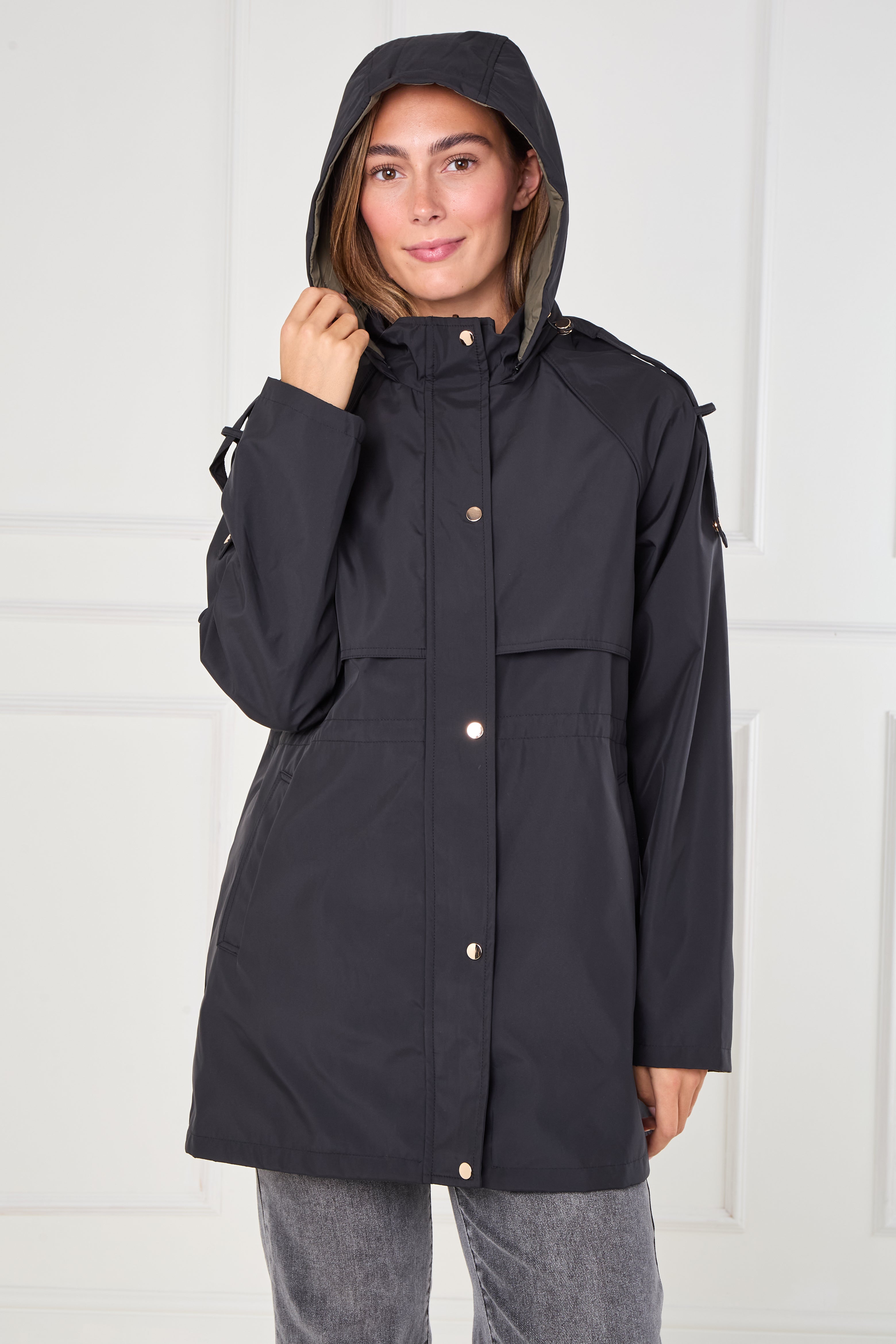 8Pcs Black and Khaki Reversible Parka