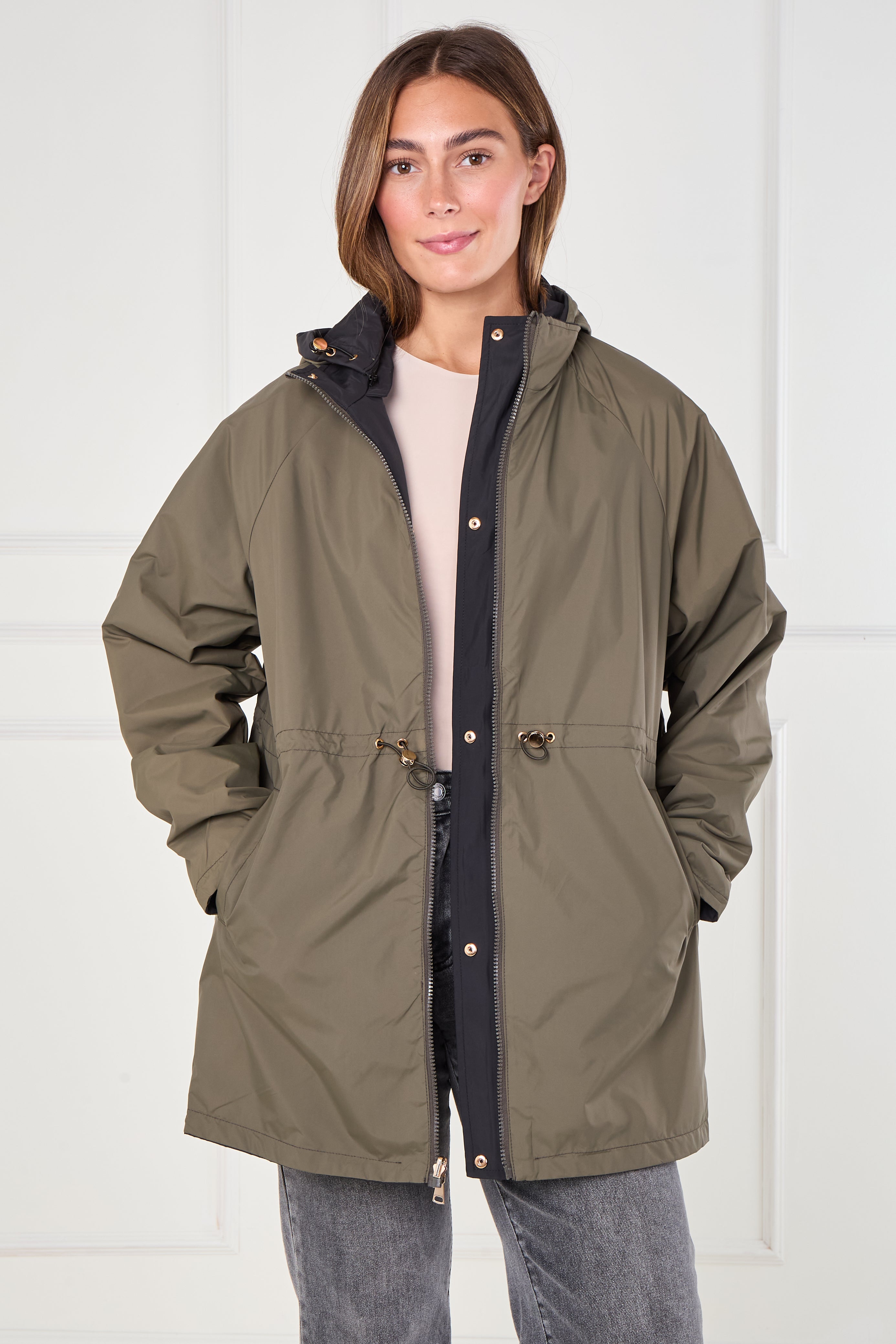 8Pcs Black and Khaki Reversible Parka
