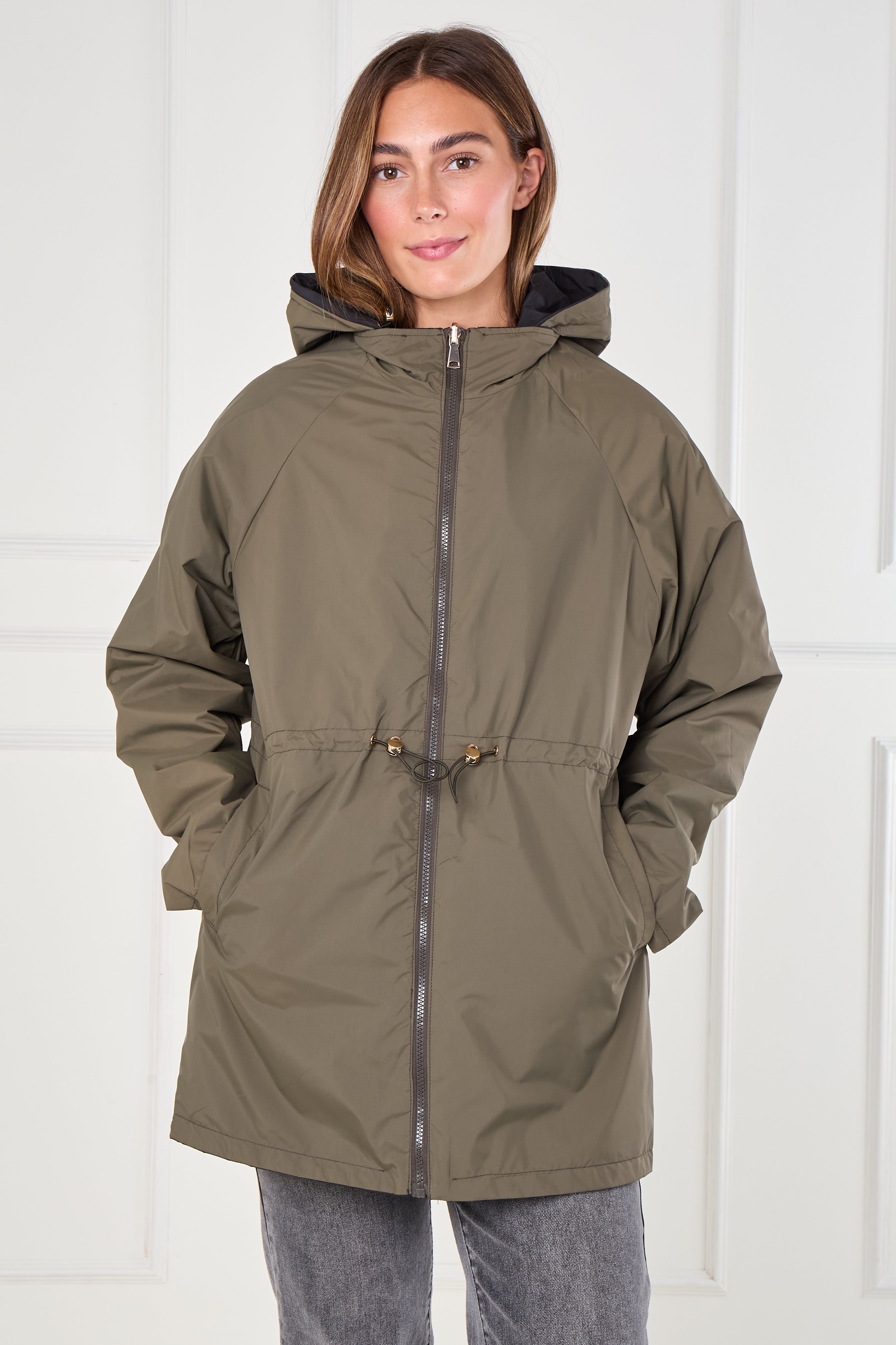 8Pcs Black and Khaki Reversible Parka