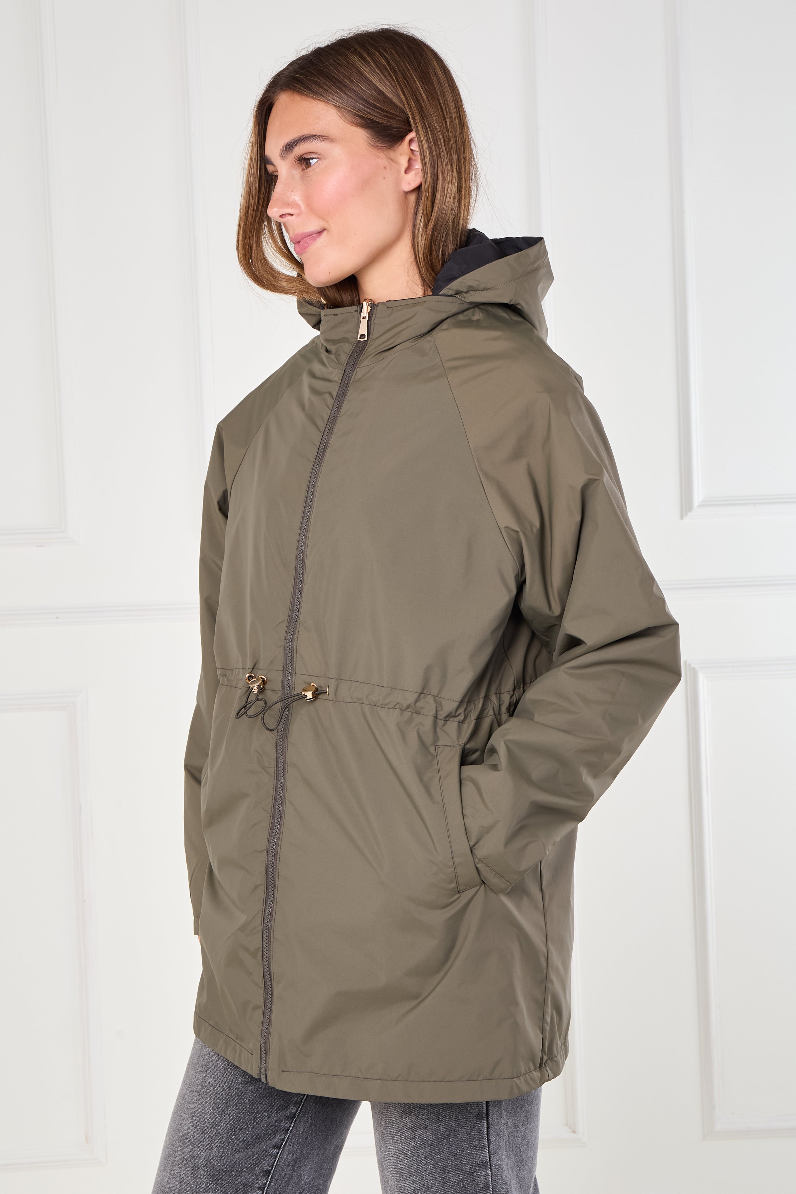 8Pcs Black and Khaki Reversible Parka