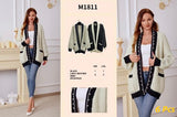 6Pcs Beaded Festive Cardigan with Pockets Mixed Colour