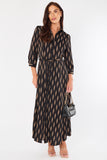 8Pcs Tan Chevron Print Maxi Shirt Dress