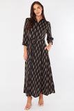 8Pcs Tan Chevron Print Maxi Shirt Dress