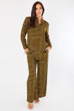 8Pcs Khaki Geometric Line Print Wide-Leg Co-ord
