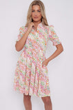 8Pcs White Rainbow Leopard Print Mini Dress