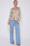 8Pcs White Aztec Print Gold Foil Dotted Blouse