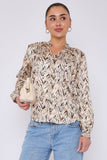 8Pcs White Aztec Print Gold Foil Dotted Blouse