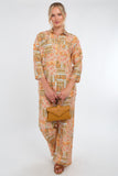 6Pcs Orange Patchwork Print Co-Ord Set