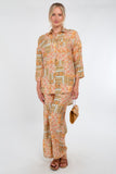 6Pcs Orange Patchwork Print Co-Ord Set