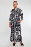 6Pcs Navy and White Tropical Patch Print Co-Ord Set