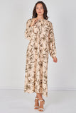 8Pcs Beige Lily Print Maxi Dress