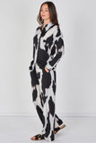 6Pcs Black and Grey Abstract Print Co-ord Set