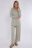 8Pcs Dusty Mint Satin Co-ord Shirt and Trousers Set