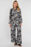 8Pcs Mono Paisley Floral Print Co-ord Shirt and Trousers Set