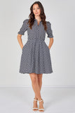 8Pcs Black White Polka Dot Tea Dress