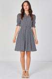 8Pcs Black White Polka Dot Tea Dress