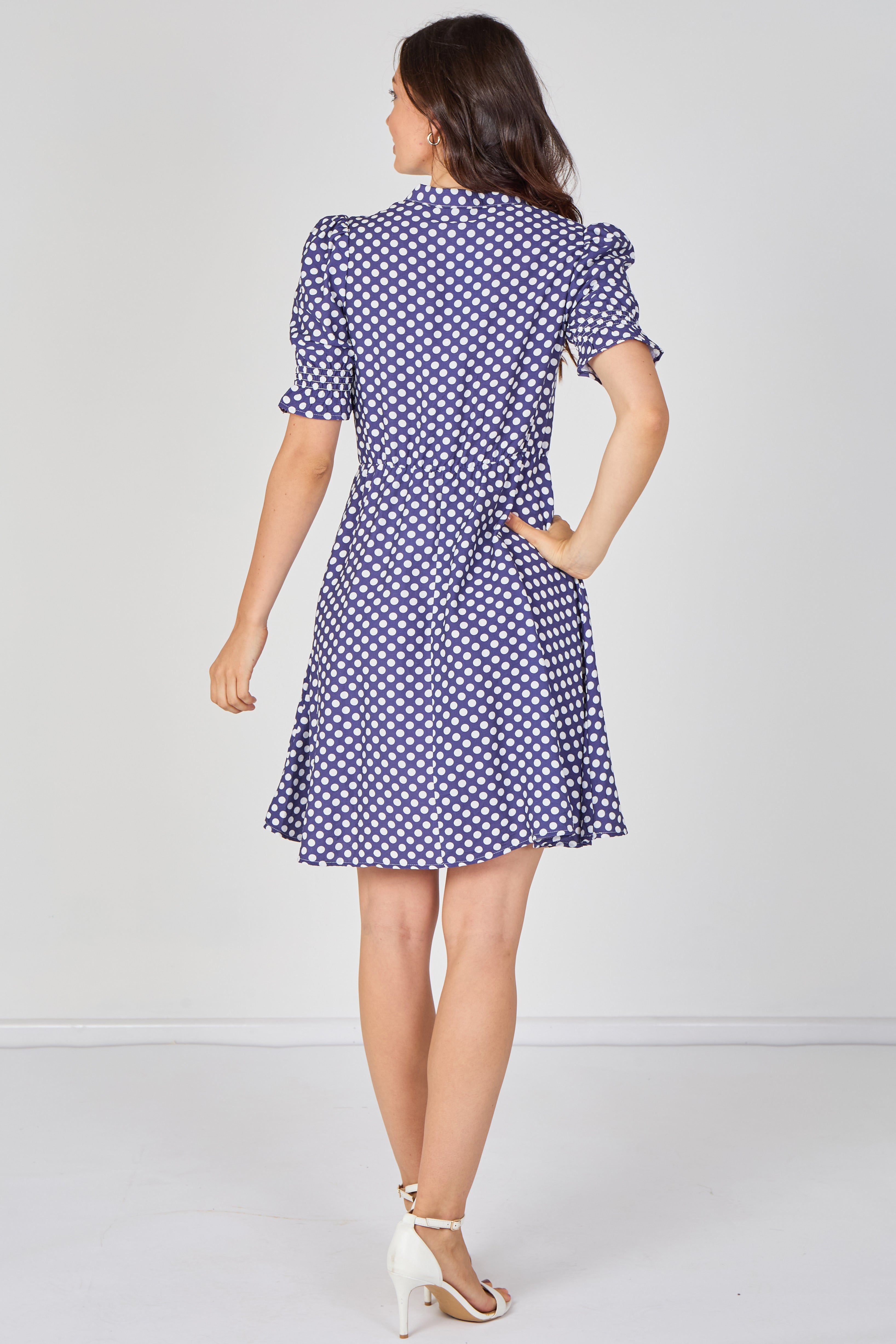 8Pcs Bluebell Polka Dot Tea Dress