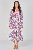 8Pcs Boho Bloom Printed Smock Midaxi Dress