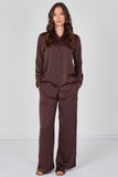 8Pcs Expresso Satin Shirt and Trousers Co-Ord
