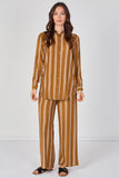 8Pcs Mustard Stripe Shirt and Trouser Co-Ord Set
